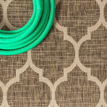 Trebol Moroccan Trellis Textured Weave Indoor/outdoor Square Rug
